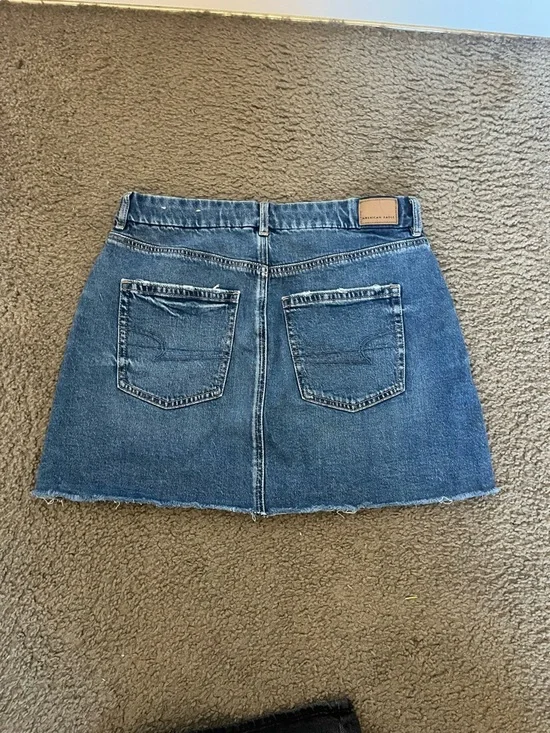 American Eagle Dark Blue Denim Mini Skirt - Picture 2 of 3